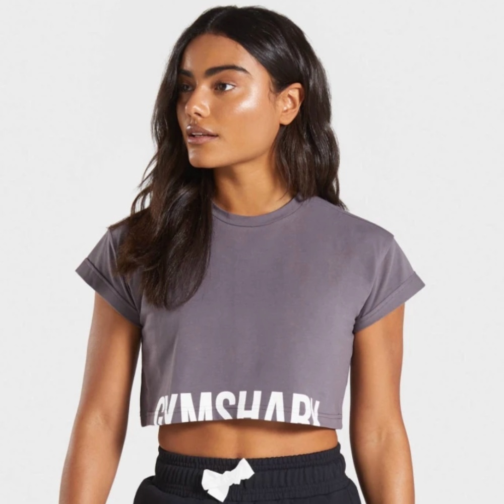 Gymshark Fraction Crop Top - Slate Lavender